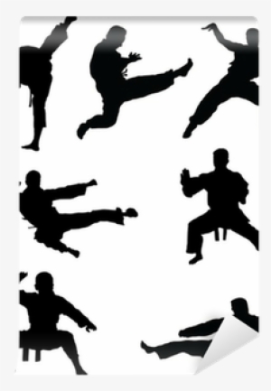 Black Silhouettes Of Karate, Vector Wall Mural • Pixers® - Painting