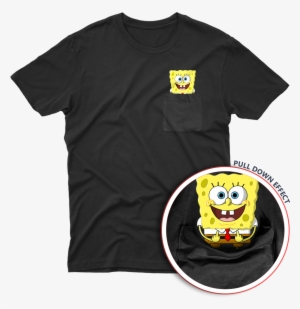 Happy Spongebob Middle Fingers Black Unisex Pocket - Eeveelution Pocket Shirt