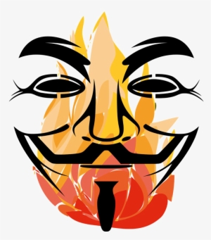 Anonymous Mask Png No Background - Anonymous Mask On Fire