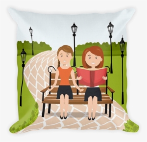 Premium Pillow - Personas Leyendo