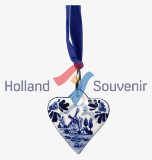 Delft Christmas Ornament Heart - Locket