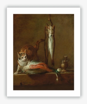 Still Life With Cat And Fish - Jean Siméon Chardin