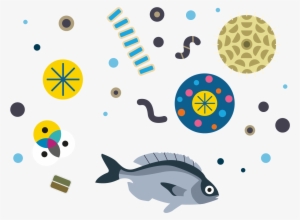 Fish And Plankton Illustration - Illustration