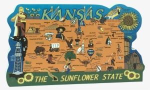 Cat's Meow Village United States Map, Kansas Sunflower