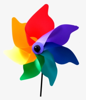 8" Rainbow Poly Petal Spinner - Whirligig