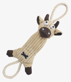 Essential Paw Features Top Quality Interactive Pet - Jute And Rope Cow Pet Toy, Brown, Dog Toys, By Pet