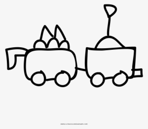 Toy Train Coloring Page - Line Art