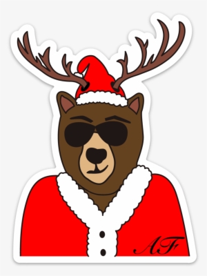 Image Of Santa Bear Sticker