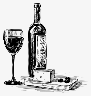 Drawn Vine Transparent - Cheese And Wine Drawing