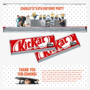 Minions Despicable Me Kitkat Wrappers - Despicable Me Birthday Banner Personalized Party Backdrop