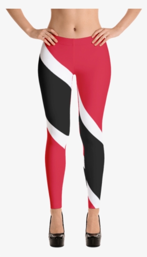 Trinidad & Tobago National Flag Leggings - Midnight-teal Halftone Sneakers