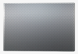 Gray Metal Background, Perforated Metal Texture Canvas - Polka Dot