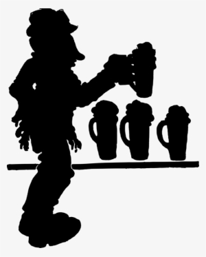 man drinking beer silhouette
