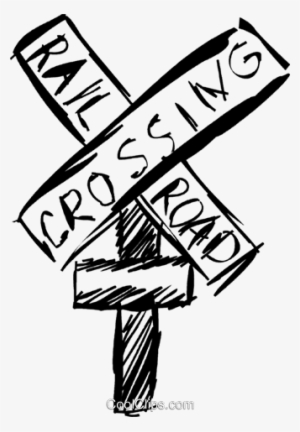 Railway Crossing Sign Royalty Free Vector Clip Art - Illustration