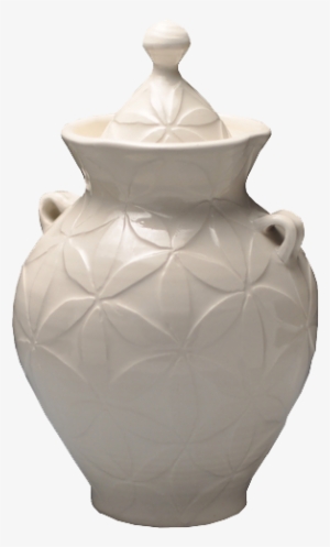 Individual White Petals Porcelain Cremation Urn - Pottery