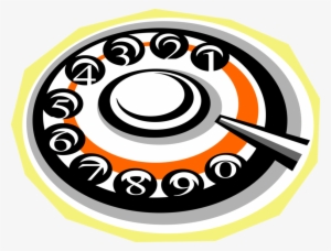 Vector Illustration Of Rotary Telephone Phone Dial - Circle