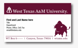 Texas A&m Business Card Template West Texas Am University