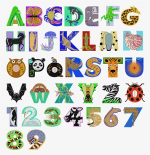 Graffiti Alphabet With Animal And Sea Creatures Design - Animal Designs In Letters