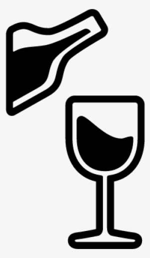 Glass And Bottle Of Wine Vector - Icono Botella De Vino
