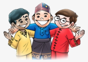 Malaysia People Png - Malay Chinese Indian Cartoon