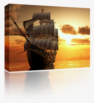 Old Ship Sunset - Sailing Ship