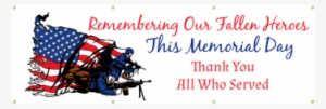 Memorial Day Vinyl Banner - Usa Veteran Yard Sign