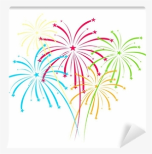 Fireworks Vector On White Background Wall Mural • Pixers® - Fireworks White Background New Years