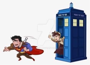 Superman Tardis - Tardis Cartoon Png