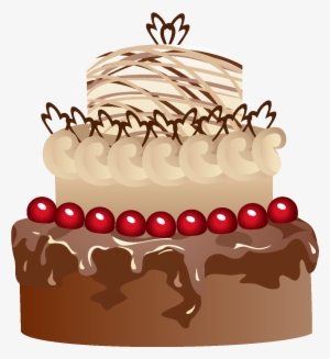 Cartoon Fruit Chocolate Cake Element - Chocolate Cake