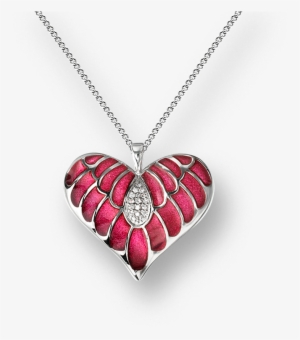 Nicole Barr Designs Sterling Silver Heart Necklace-pink - Nicole Barr Sterling Silver Sapphire Set Heart Necklace
