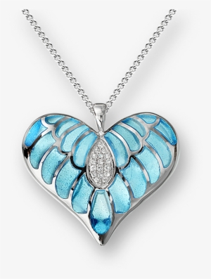 Nicole Barr Designs Sterling Silver Heart Necklace-blue - Blue Heart Necklace - Sterling Silver 18 Inch