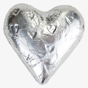 Silver Foiled Milk Chocolate Heart Wedding Favours - Foiled Milk Chocolate