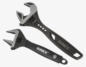 2pc Adjustable Wrench Set 8″ Widemouth & 10″ Tactical - Sunex 8in Wide Jaw Adjustable Wrench 9612
