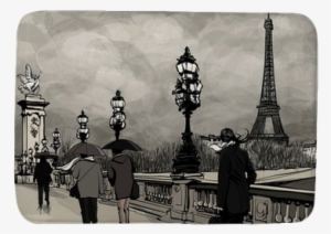 Drawing Of Alexander Iii Bridge In Paris Showing Eiffel - Paris Dibujo