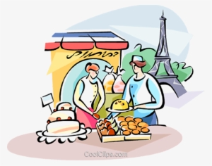 pastry chef and the eiffel tower royalty free vector