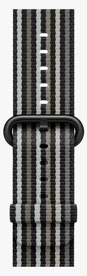 38mm Black Stripe Woven Nylon - 42mm Black Stripe Woven Nylon