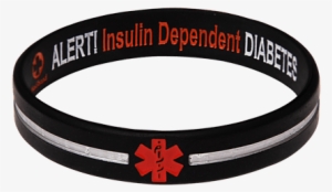 Insulin Dependent Black Stripe Reversible Medical Id - Penicillin Allergy - Black Cross Reversible Design
