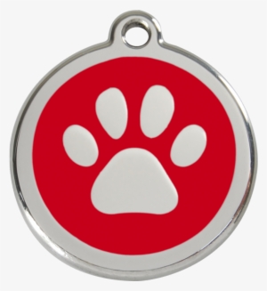 Red Tag On Dog Paw