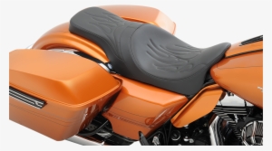 Drag Specialties Black Flame Leather Predator Seat - Drag Specialties Predator Seat For Harley Touring 2008-2018