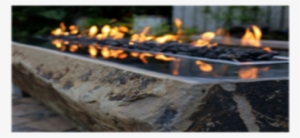 Elementi Long Granite Boulder Outdoor Firepit - Granite