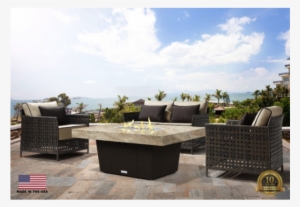 Palisades Rectangular Fire Pit - Open Weave Outdoor Modern Furniture