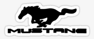 Ford Mustang Logo Tee" Stickers By Dockmaster - Ford Mustang Logo Black And White