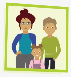 Illustration Of Maria And Lon's Family - Cartoon