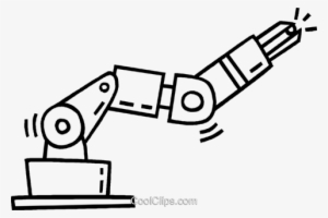 Robotic Arm Royalty Free Vector Clip Art Illustration - Robot Arm Line Art