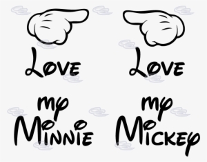 Mickey Mouse Hands Pointing - I'm His Minnie Or I'm Her Mickey Wedding Honeymoon