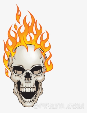 Play Slideshow - Flaming Skull Transparent