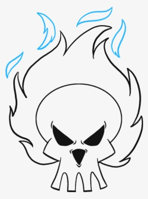 How To Draw Flaming Skull - Drawing