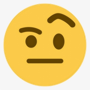 Think Hmm Eyebrow Emoji Emoticon Face Expression Feelin - Emoji Rly