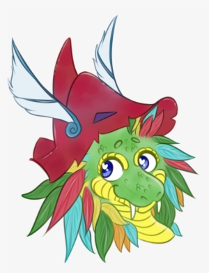 Quetzalcoatl Chibi Headshot - Cartoon