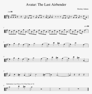 The Last Airbender Sheet Music Composed By Destiny - Avatar The Last Airbender Viola